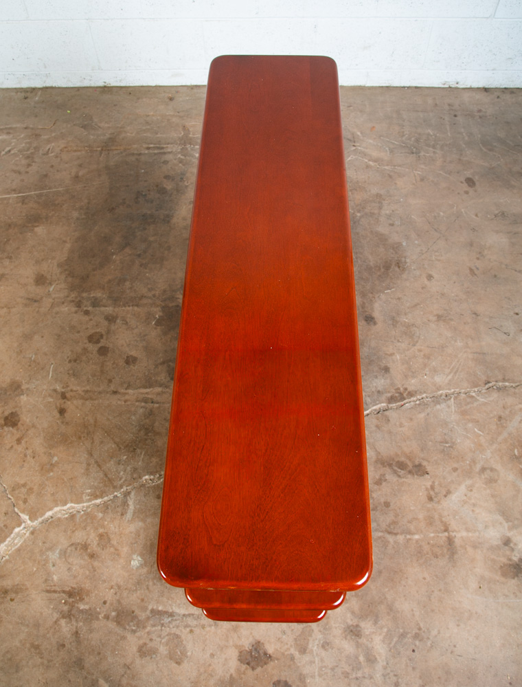 Mid Century Modern Display 3 Tier Shelving Mahogany Wood Shelf Vintage Danish - Image 4