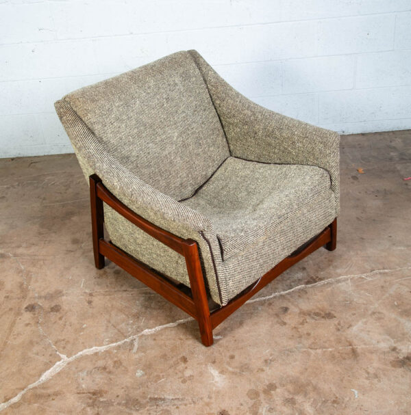 Mid Century Modern Lounge Rocking Chair Paoli White Wool Solid Walnut Vintage - Image 10