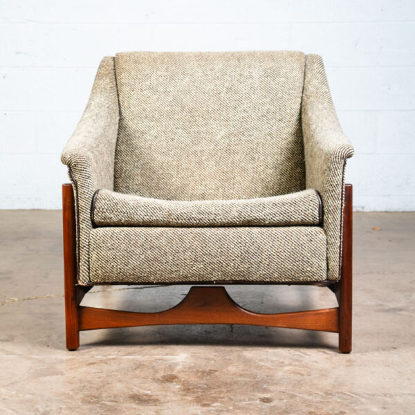 Mid Century Modern Lounge Rocking Chair Paoli White Wool Solid Walnut Vintage - Image 3