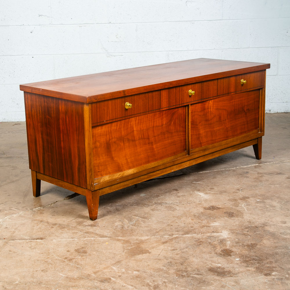 Mid Century Modern Hope Chest Lane Walnut Wood Trunk Lock Disassembled Vintage