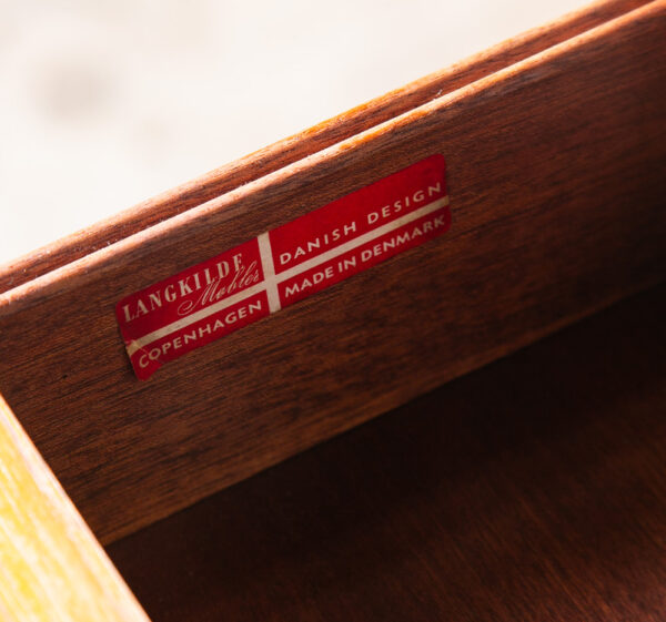 Mid Century Danish Modern Desk Podium Teak 2 Drawer Langkilde Standing Denmark - Image 6
