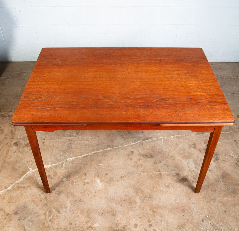 Mid Century Danish Modern Dining Table Solid Teak Extension 2 Draw Leaf Denmark - Image 2