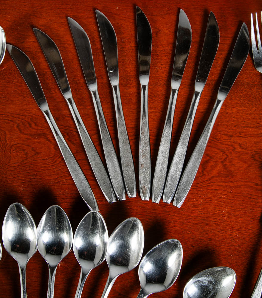 Mid Century Modern Cutlery Silverware Set Japan 32 Pc Vintage Signed Japanese - Image 6