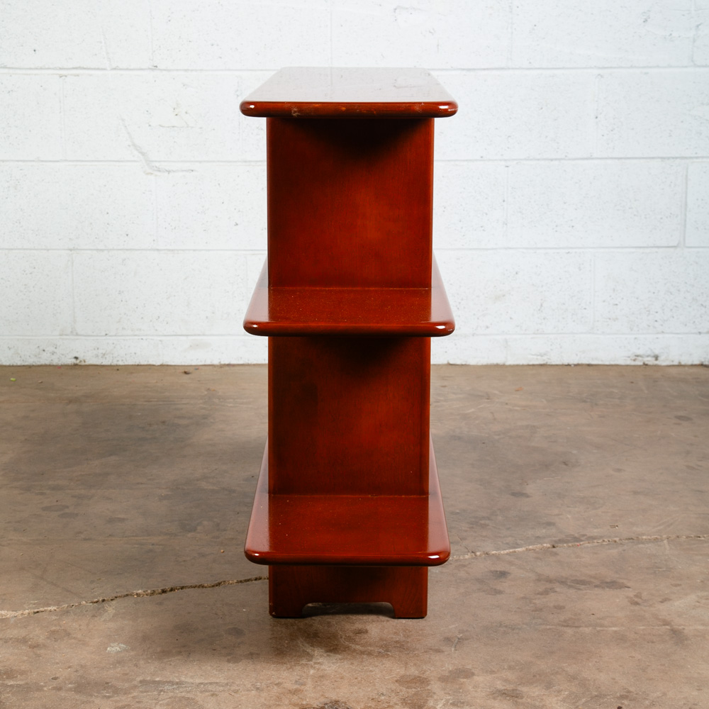 Mid Century Modern Display 3 Tier Shelving Mahogany Wood Shelf Vintage Danish - Image 8