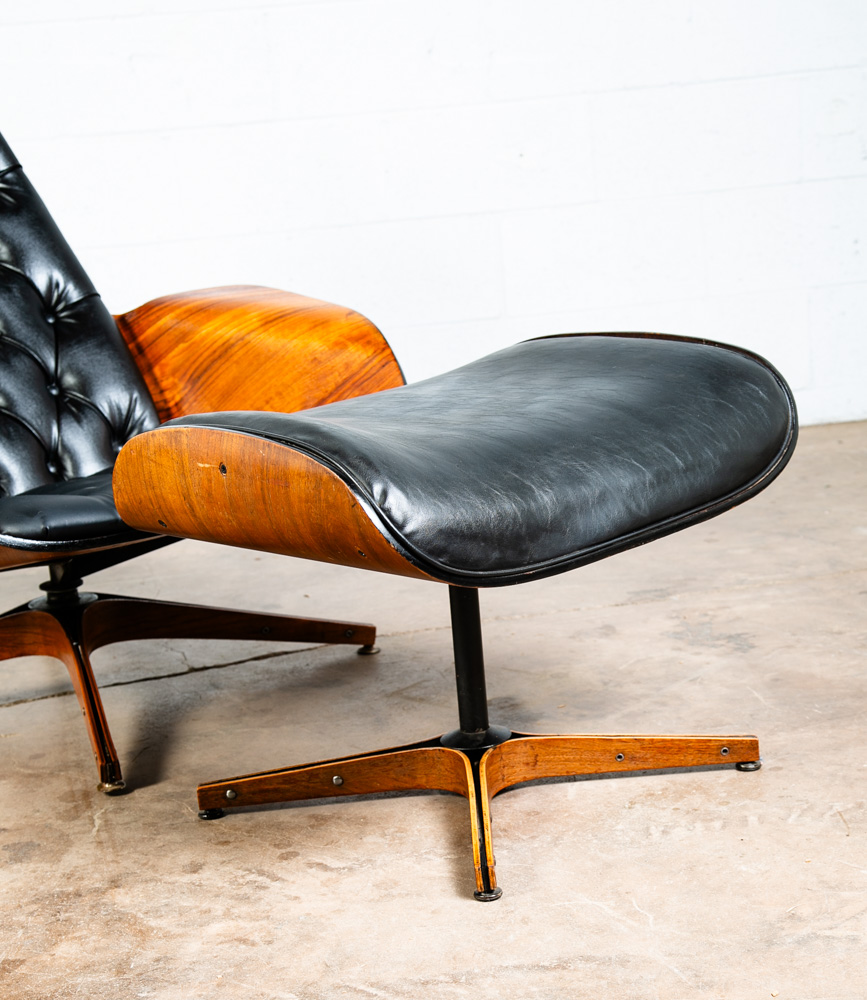 Mid Century Modern Lounge Chair Plycraft Mr Tufted Black Swivel George Mulhauser - Image 7