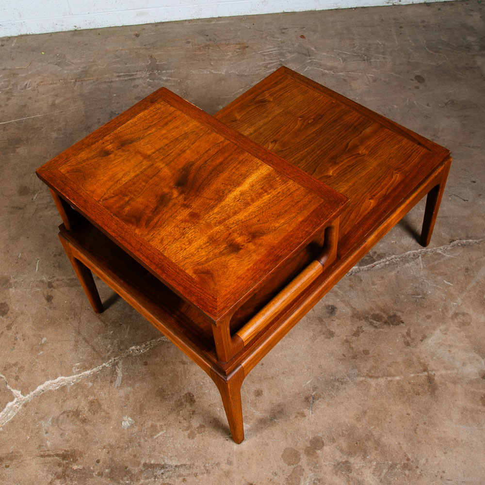Mid Century Modern Nightstand End Side Table Lane Step up Walnut Vintage Drexel - Image 6