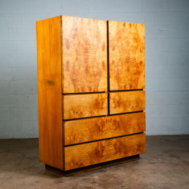 Mid Century Modern Highboy Dresser Olive Burl Milo Baughman Lane Cabinet Vintage