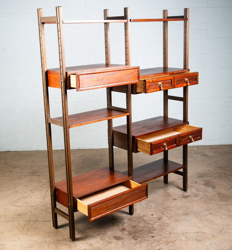 Mid Century Danish Modern Room Divider Wall Unit Teak Wood 2 Bay Modular Mcm #2 - Image 5