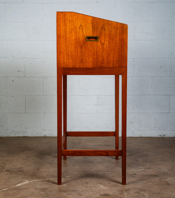 Mid Century Danish Modern Desk Podium Teak 2 Drawer Langkilde Standing Denmark - Image 3