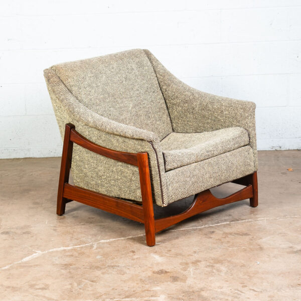 Mid Century Modern Lounge Rocking Chair Paoli White Wool Solid Walnut Vintage - Image 9