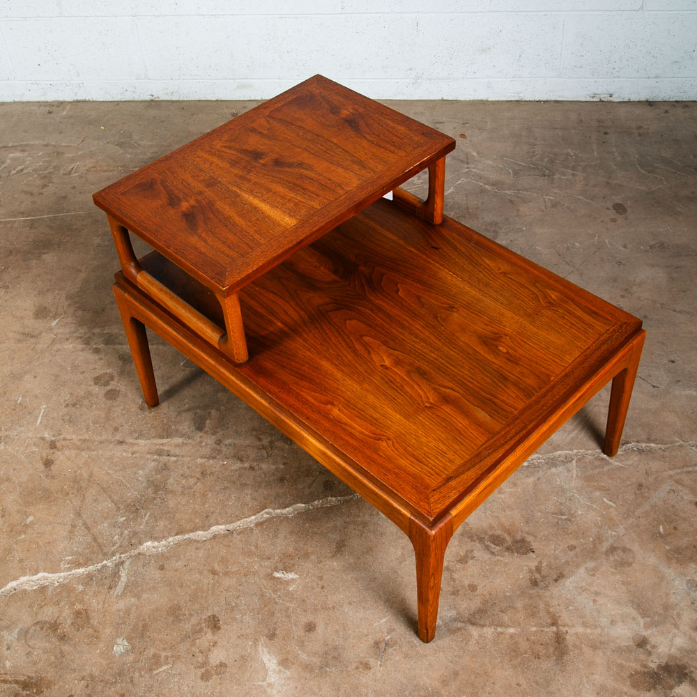 Mid Century Modern Nightstand End Side Table Lane Step up Walnut Vintage Drexel