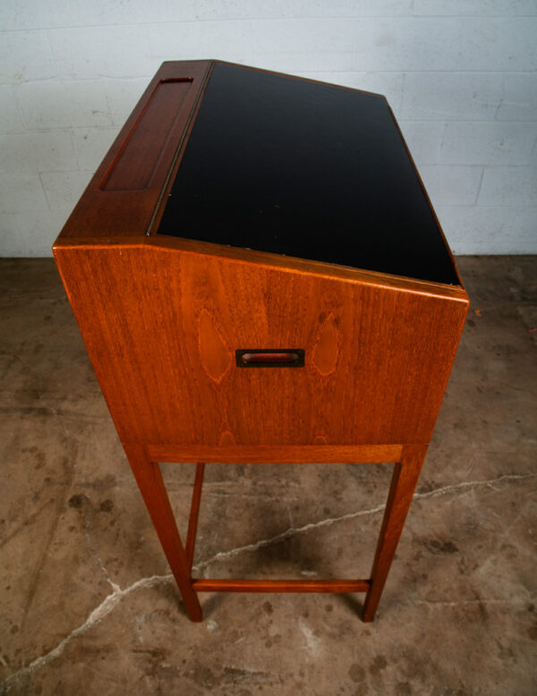 Mid Century Danish Modern Desk Podium Teak 2 Drawer Langkilde Standing Denmark - Image 10