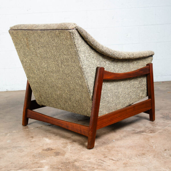 Mid Century Modern Lounge Rocking Chair Paoli White Wool Solid Walnut Vintage - Image 4