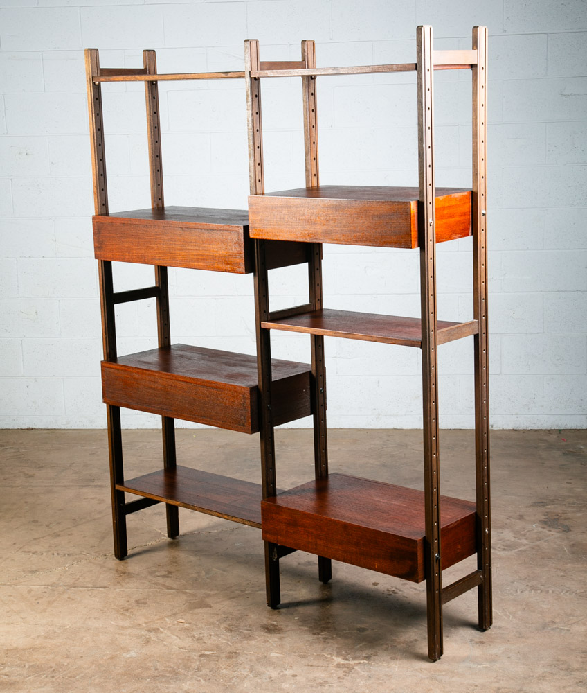 Mid Century Danish Modern Room Divider Wall Unit Teak Wood 2 Bay Modular Mcm #2 - Image 4