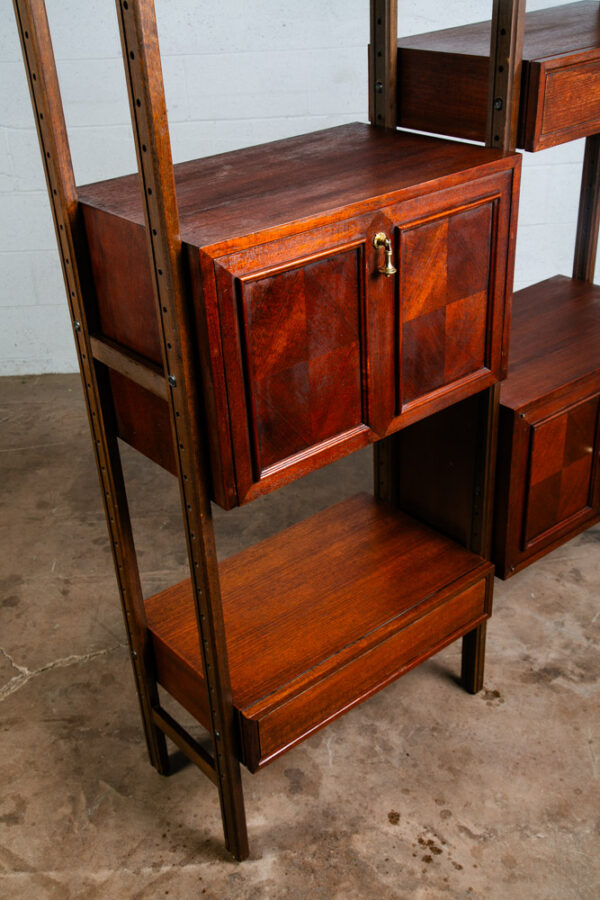 Mid Century Danish Modern Room Divider Wall Unit Teak Wood 2 Bay Free Standing - Image 9