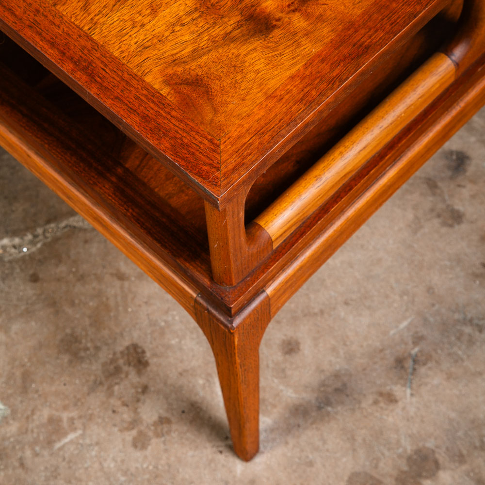 Mid Century Modern Nightstand End Side Table Lane Step up Walnut Vintage Drexel - Image 7