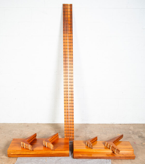 Mid Century Danish Modern Wall Unit 3 Bay Walnut Wood Poul Cadovius Cado Shelves
