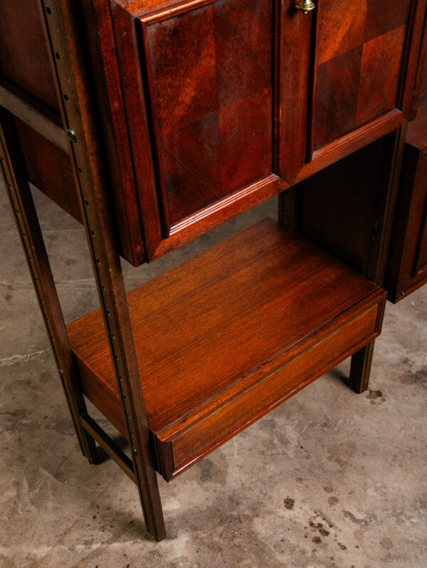 Mid Century Danish Modern Room Divider Wall Unit Teak Wood 2 Bay Free Standing - Image 7