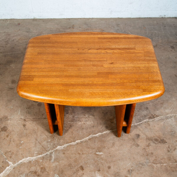 Mid Century Modern Side End Table Quarter Sawn Butcher Block Solid Oak Wood Mcm - Image 7