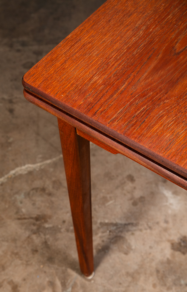 Mid Century Danish Modern Dining Table Solid Teak Extension 2 Draw Leaf Denmark - Image 8