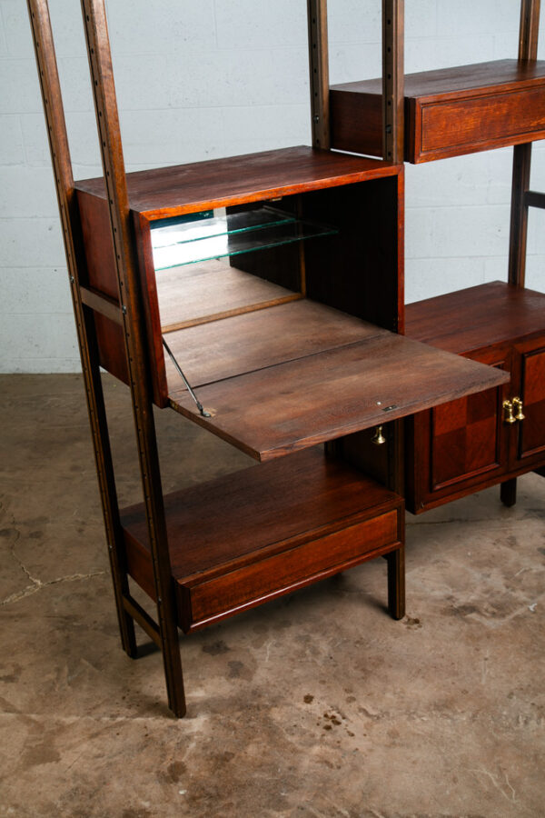 Mid Century Danish Modern Room Divider Wall Unit Teak Wood 2 Bay Free Standing - Image 11