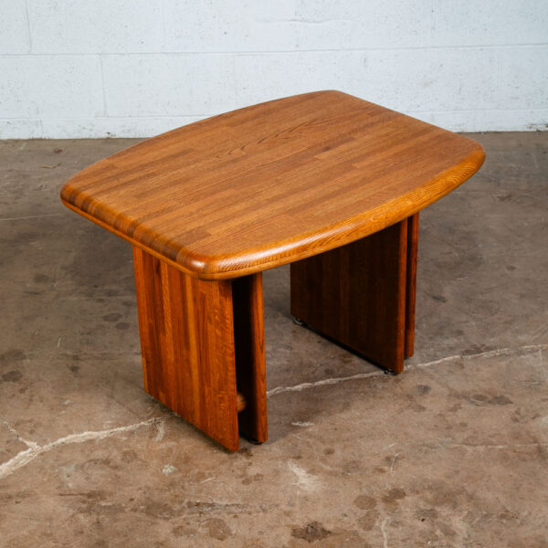 Mid Century Modern Side End Table Quarter Sawn Butcher Block Solid Oak Wood Mcm