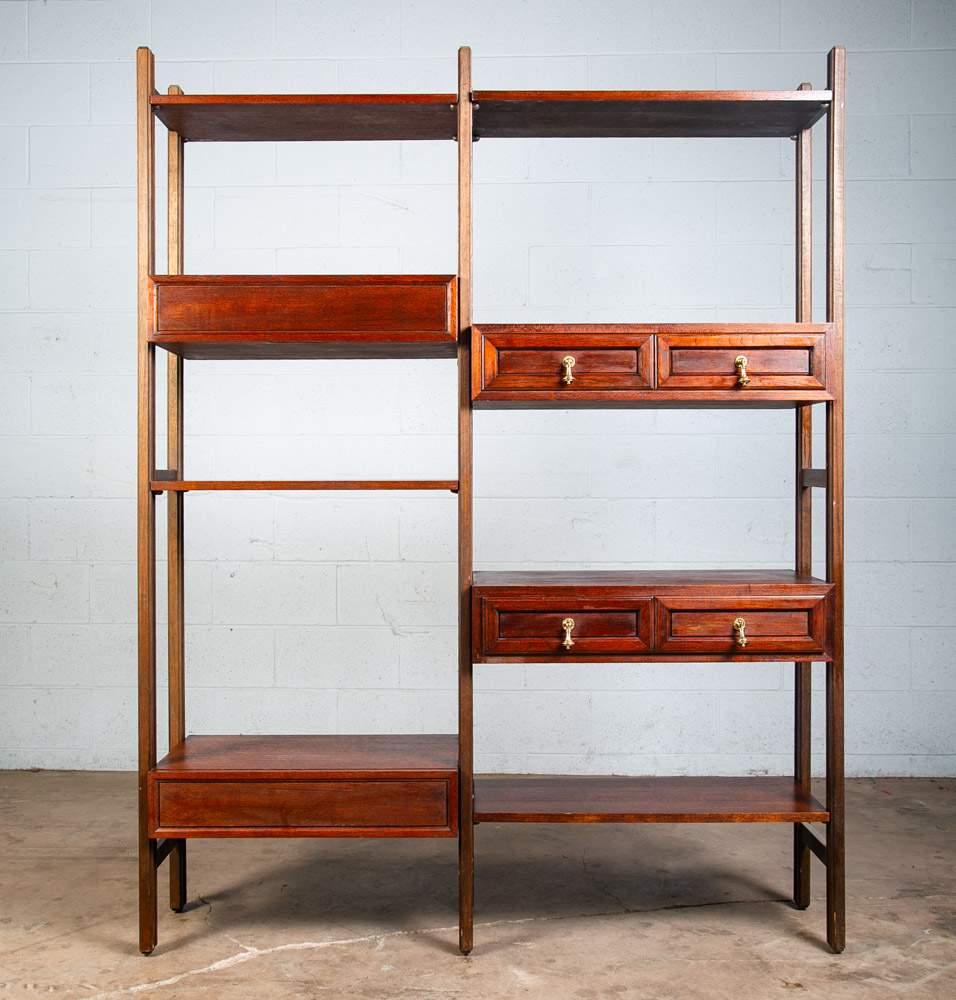 Mid Century Danish Modern Room Divider Wall Unit Teak Wood 2 Bay Modular Mcm #2 - Image 2