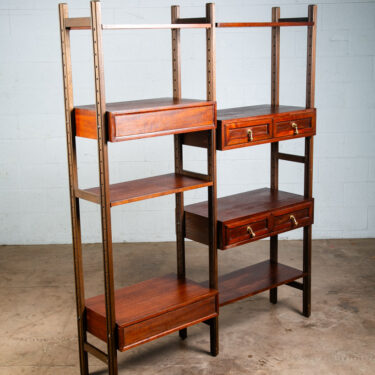 Mid Century Danish Modern Room Divider Wall Unit Teak Wood 2 Bay Modular Mcm #2