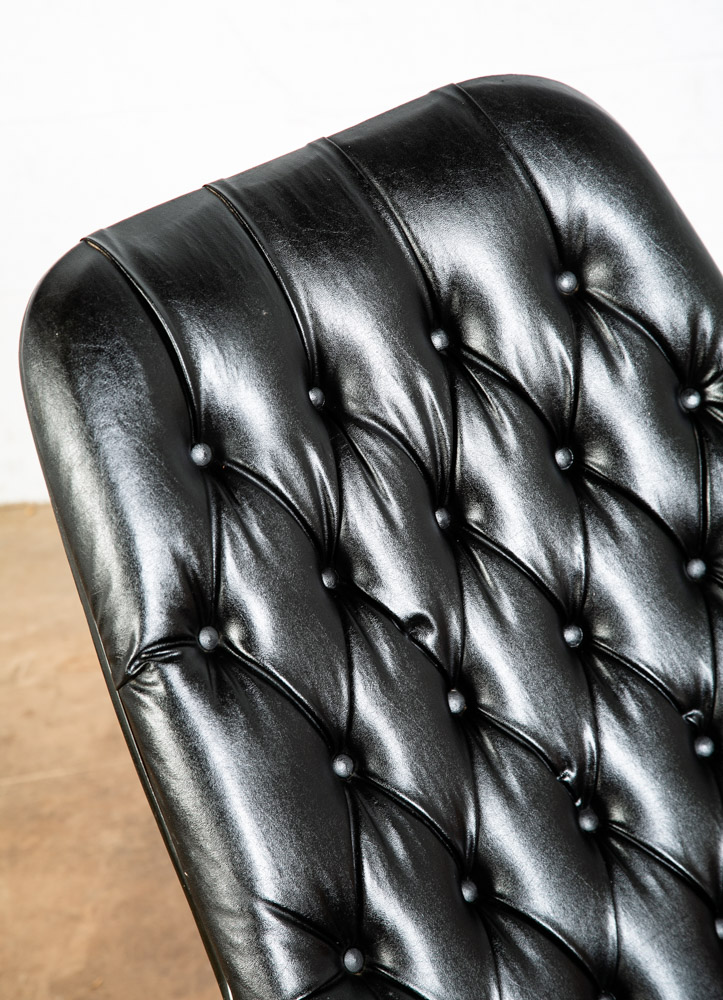 Mid Century Modern Lounge Chair Plycraft Mr Tufted Black Swivel George Mulhauser - Image 10