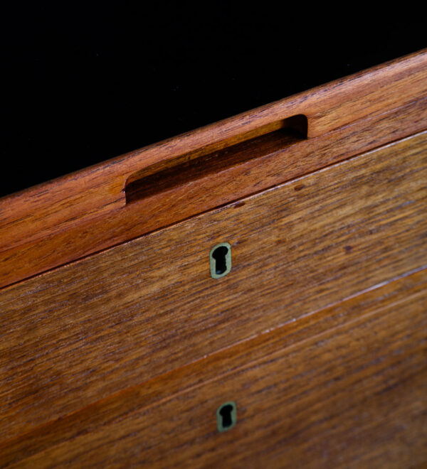 Mid Century Danish Modern Desk Podium Teak 2 Drawer Langkilde Standing Denmark - Image 9