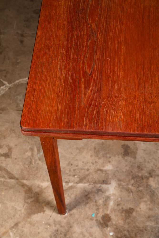 Mid Century Danish Modern Dining Table Solid Teak Extension 2 Draw Leaf Denmark - Image 10