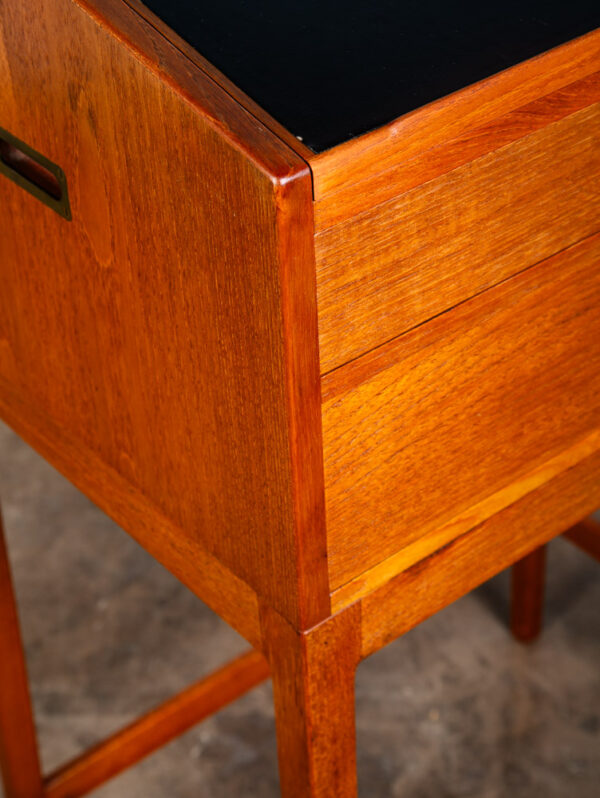 Mid Century Danish Modern Desk Podium Teak 2 Drawer Langkilde Standing Denmark - Image 12
