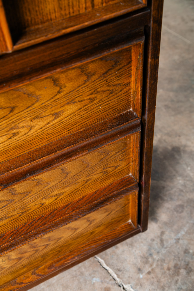 Mid Century Modern Dresser Highboy 5 Drawer Bassett Walnut Oak Danish Vintage - Image 9