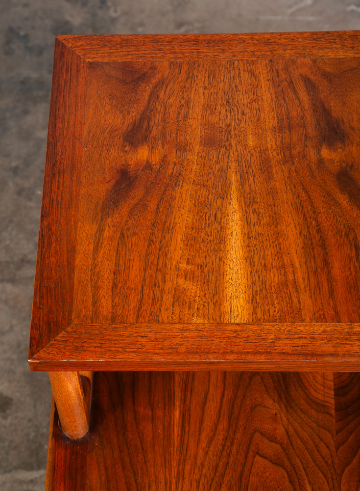 Mid Century Modern Nightstand End Side Table Lane Step up Walnut Vintage Drexel - Image 12