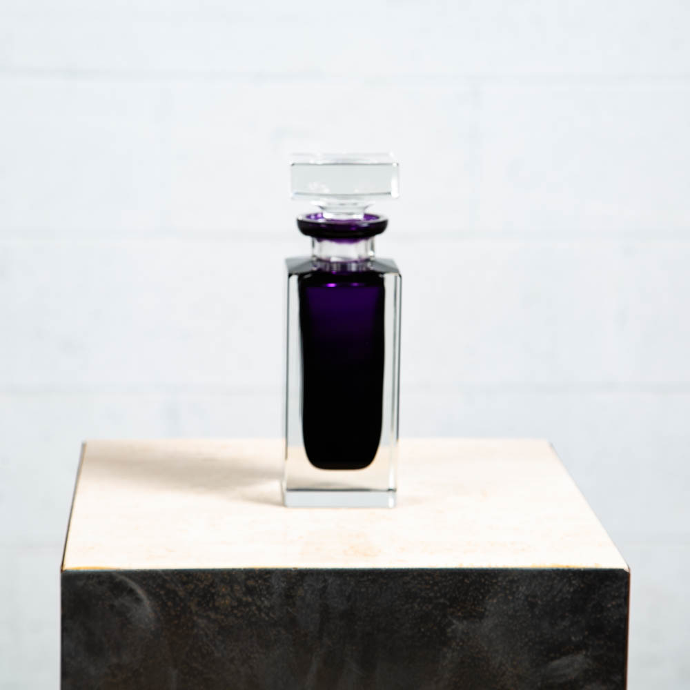 Mid Century Modern Liquor Bottle Ebeling & Reuss Art Crystal Purple West Germany - Image 10