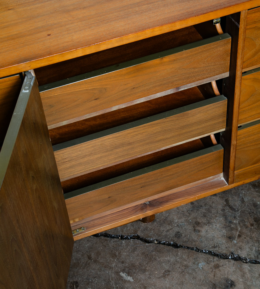 Mid Century Modern Dresser Credenza 9 Drawer Basic Witz Walnut Vintage Mcm Mint - Image 9