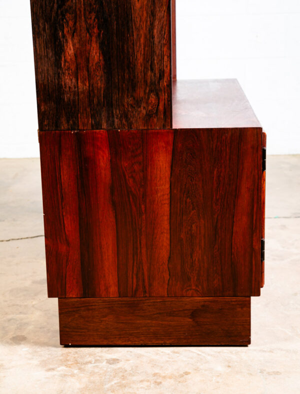 Mid Century Danish Modern Bookshelf Cabinet Brazilian Rosewood Doors Omann Jun 1 - Image 4