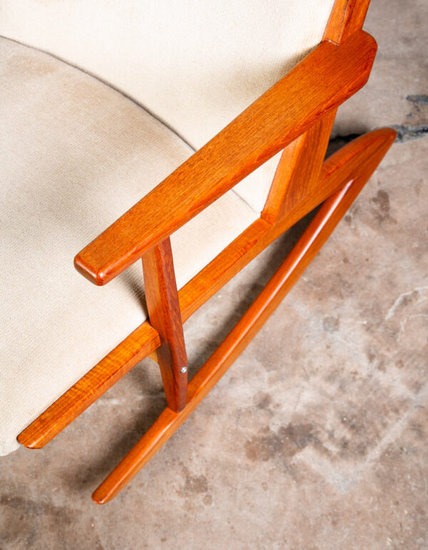 Mid Century Danish Modern Rocking Chair Teak Georg Jensen 97 Rocker Tan Tønder - Image 12