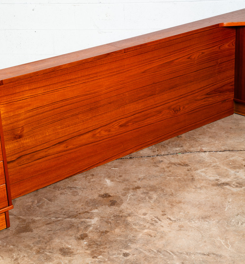 Mid Century Danish Modern Headboard Bed Frame King Headboard Nightstands Torring - Image 11