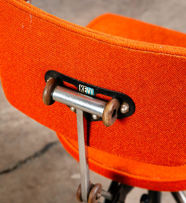 Mid Century Modern Task Chair Armchair Orange Kevi Jorgen Rasmussen Denmark Wood - Image 11