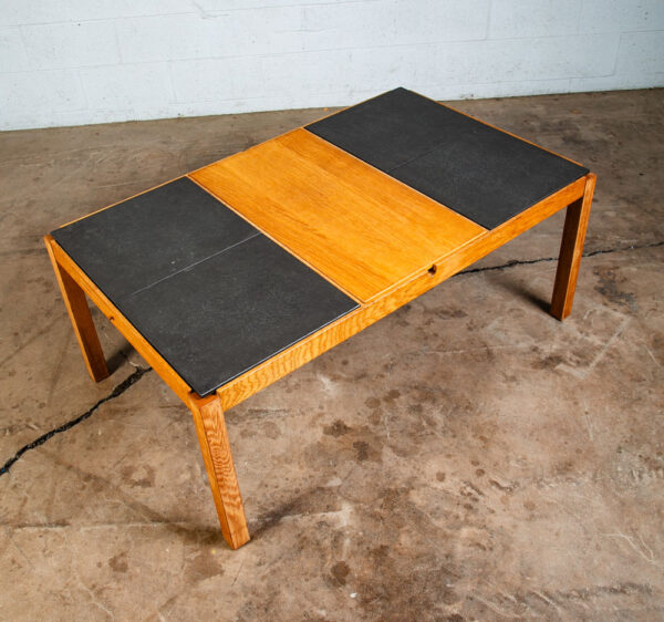 Mid Century Danish Modern Coffee Table Ikea Stone Hill Solid Oak Tile Leaf x2 - Image 7