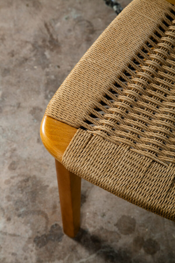 Mid Century Danish Modern Dining Chair Side AFM Japan Papercord Teak Beech Mcm - Image 8