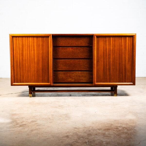 Mid Century Modern Credenza Dresser Brown Saltman Mahogany John Keal 20 Drawers - Image 2