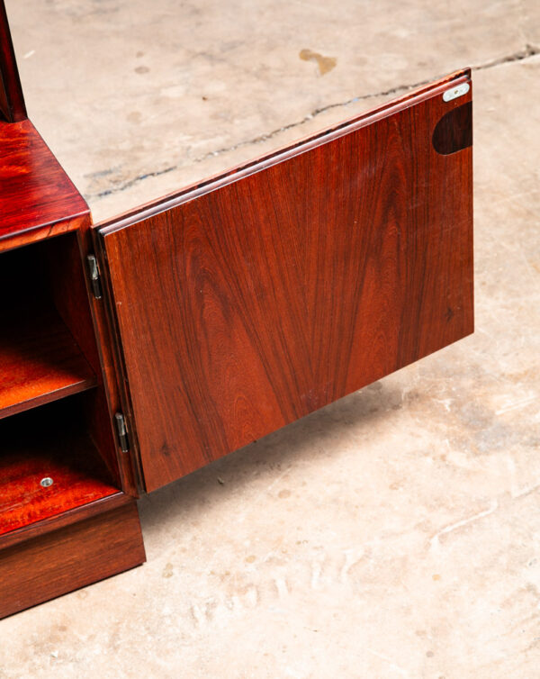 Mid Century Danish Modern Bookshelf Cabinet Brazilian Rosewood Doors Omann Jun 1 - Image 11