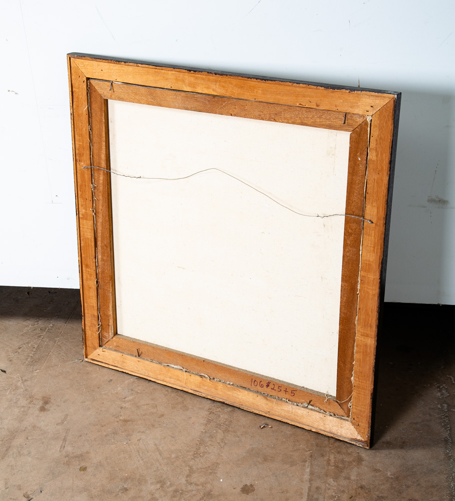 Mid Century Modern Wall Original Oil Painting Art Bull Running Framed Abstract - Image 4