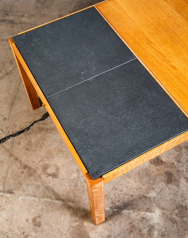 Mid Century Danish Modern Coffee Table Ikea Stone Hill Solid Oak Tile Leaf x2 - Image 8
