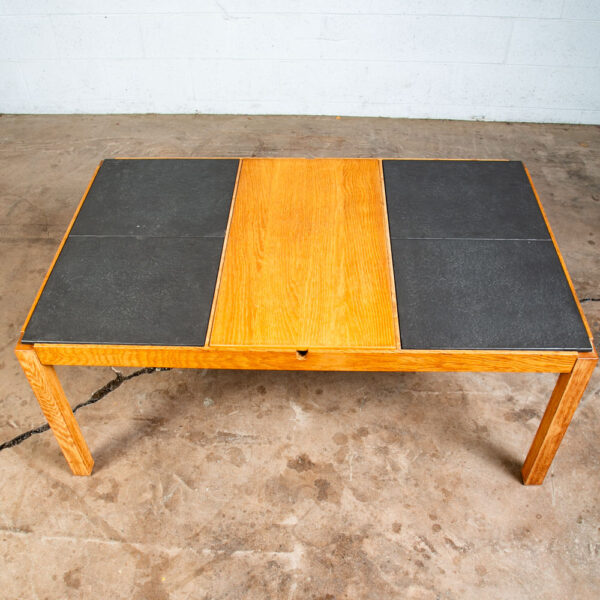Mid Century Danish Modern Coffee Table Ikea Stone Hill Solid Oak Tile Leaf x2 - Image 2
