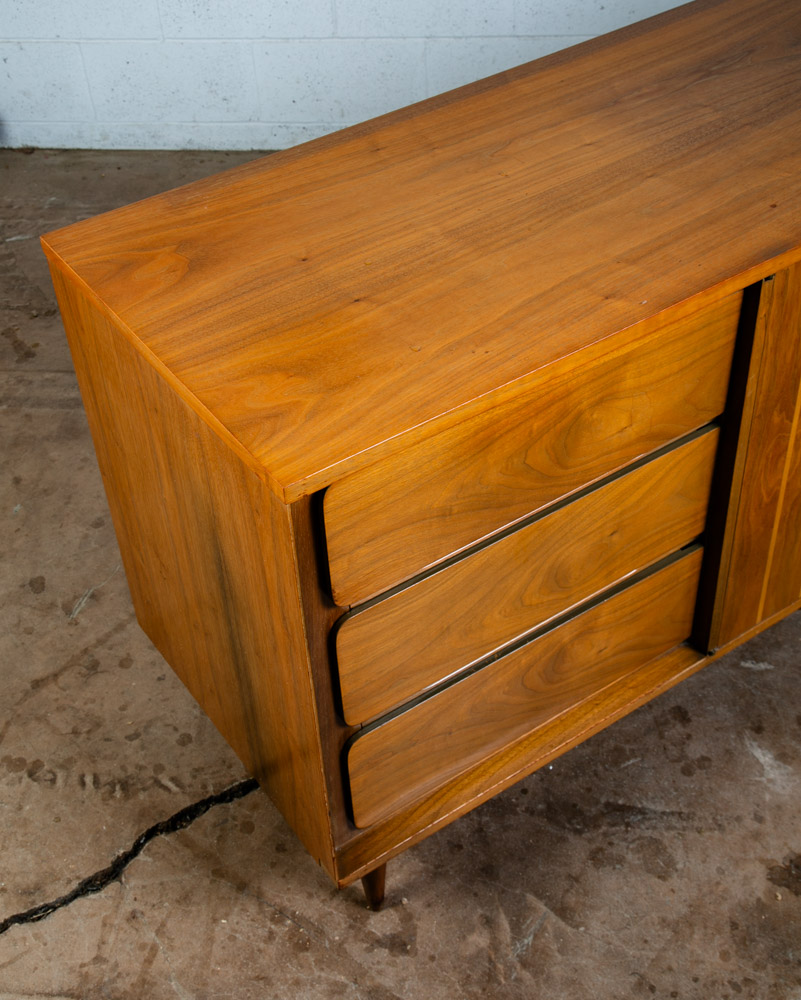 Mid Century Modern Dresser Credenza 9 Drawer Basic Witz Walnut Vintage Mcm Mint - Image 8