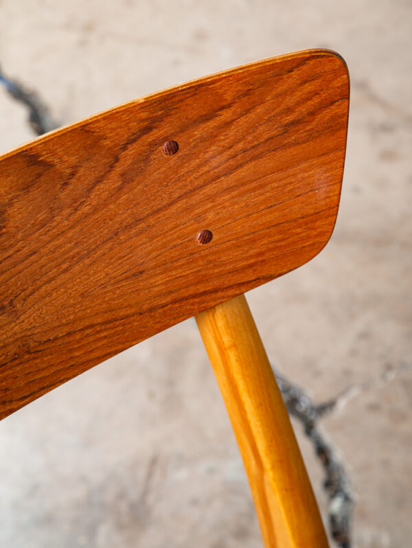 Mid Century Danish Modern Dining Chair Side AFM Japan Papercord Teak Beech Mcm - Image 7