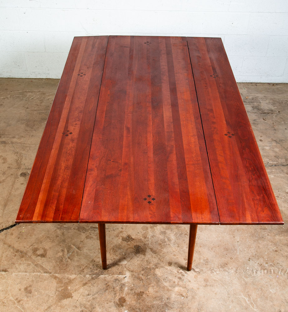 Mid Century Modern Dining Table Kipp Stewart Winchendon Solid Cherry Drop Leaf - Image 3